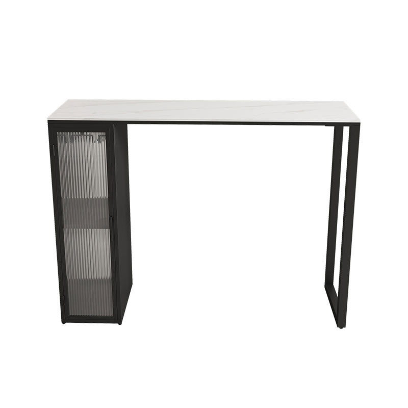 Modern Bar Table Set 1/2/3 Pieces Stone Rectangle Bar table with Upholstered Stools