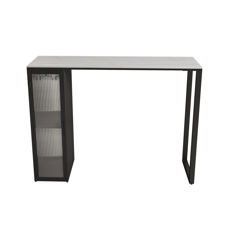 Modern Bar Table Set 1/2/3 Pieces Stone Rectangle Bar table with Upholstered Stools