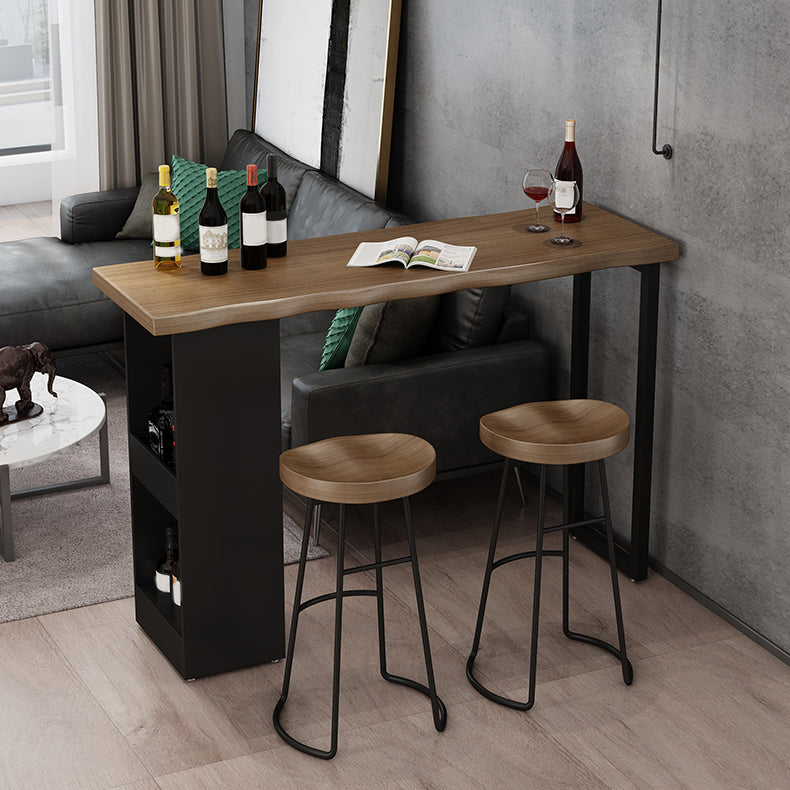 Industrial Style Bar Table Set 1/3 Pieces Solid Wood Rectangle Table and Stool Set