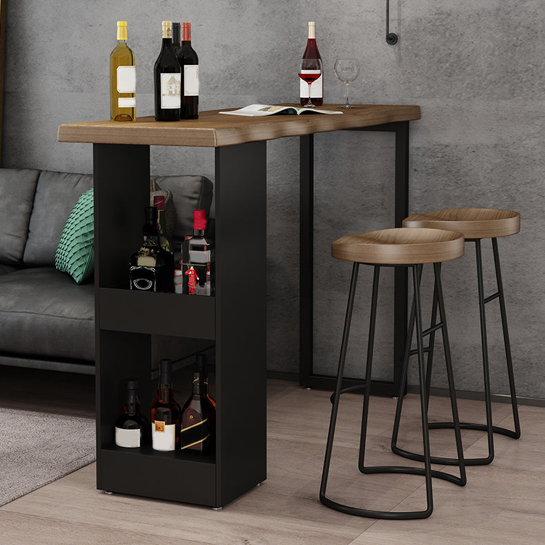 Industrial Style Bar Table Set 1/3 Pieces Solid Wood Rectangle Table and Stool Set