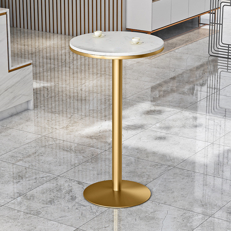 Glam Bar Set 1/3/5 Pieces Faux Marble Pub table with Solid Back Stools