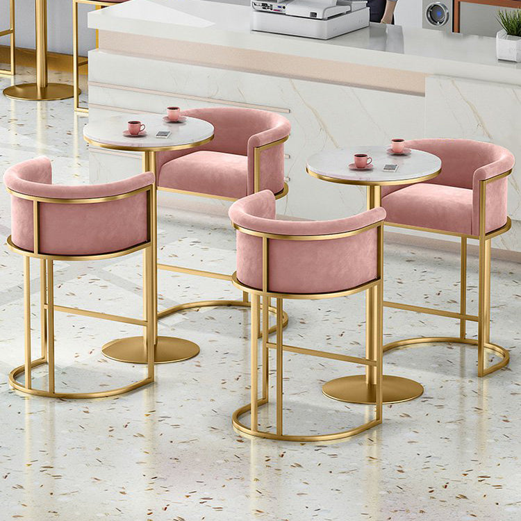 Glam Bar Set 1/3/5 Pieces Faux Marble Pub table with Solid Back Stools