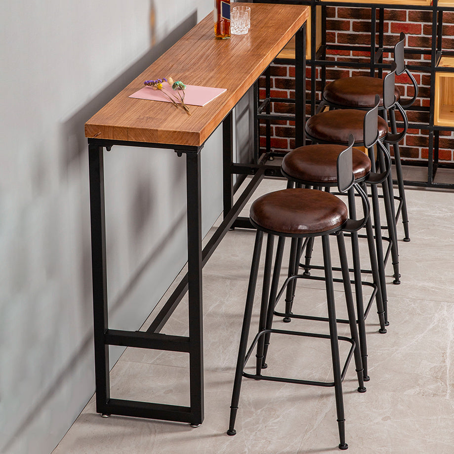 Contemporary Rectangle Bar Set 1/4/7 Pieces Solid Wood Pub Dining Set for Dining Room