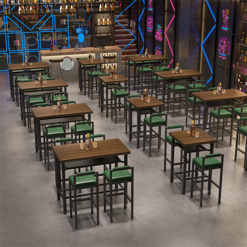 Modern 1/2/5 Pieces Bar Table Set Pine Wood Counter Table with High Stools