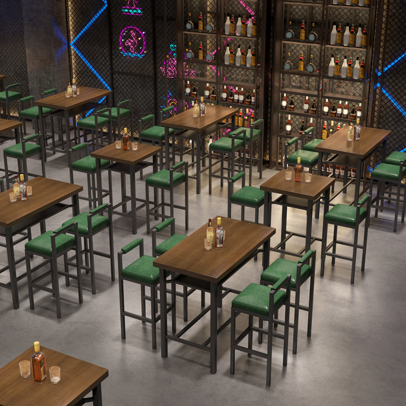 Modern 1/2/5 Pieces Bar Table Set Pine Wood Counter Table with High Stools