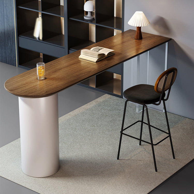 Industrial 1/2 Pieces Bar Table Set Rectangle Pine Wood Counter Table with High Stools