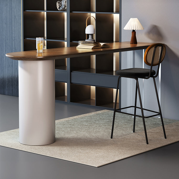 Industrial 1/2 Pieces Bar Table Set Rectangle Pine Wood Counter Table with High Stools