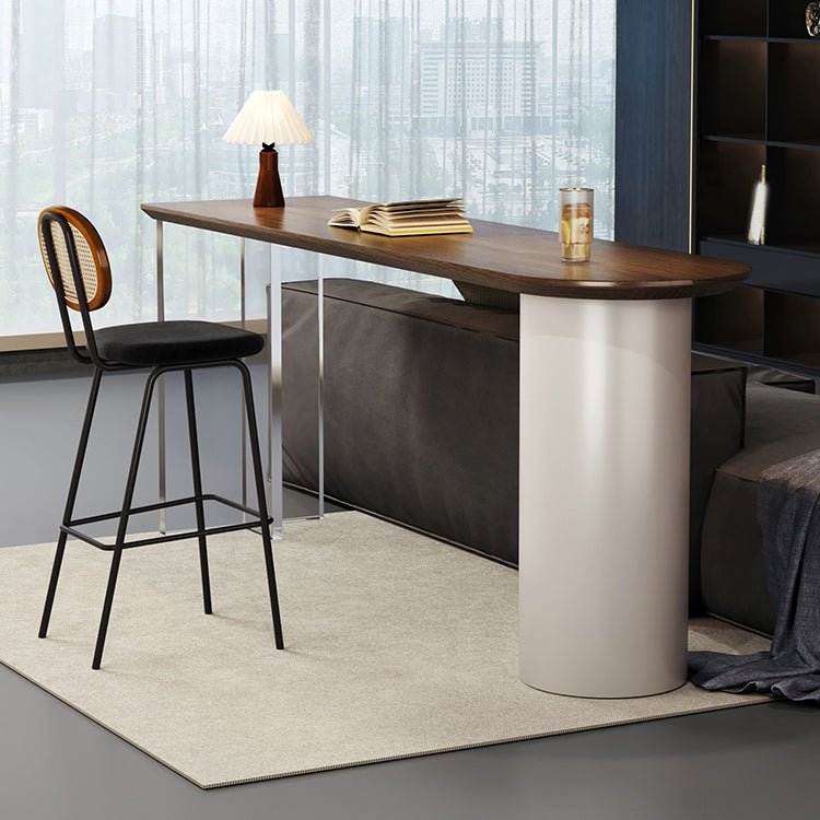 Industrial 1/2 Pieces Bar Table Set Rectangle Pine Wood Counter Table with High Stools