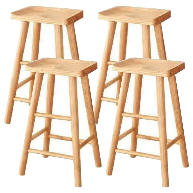 Modern 1/2/3/4 Pieces Bar Table Set Rectangle Pine Wood Counter Table with High Stools