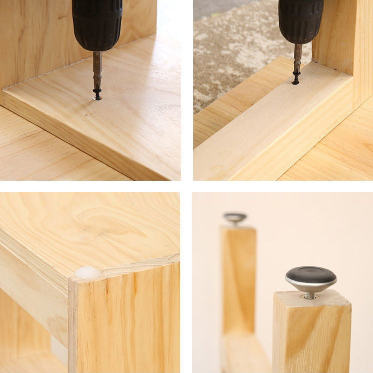 Modern 1/2/3/4 Pieces Bar Table Set Rectangle Pine Wood Counter Table with High Stools