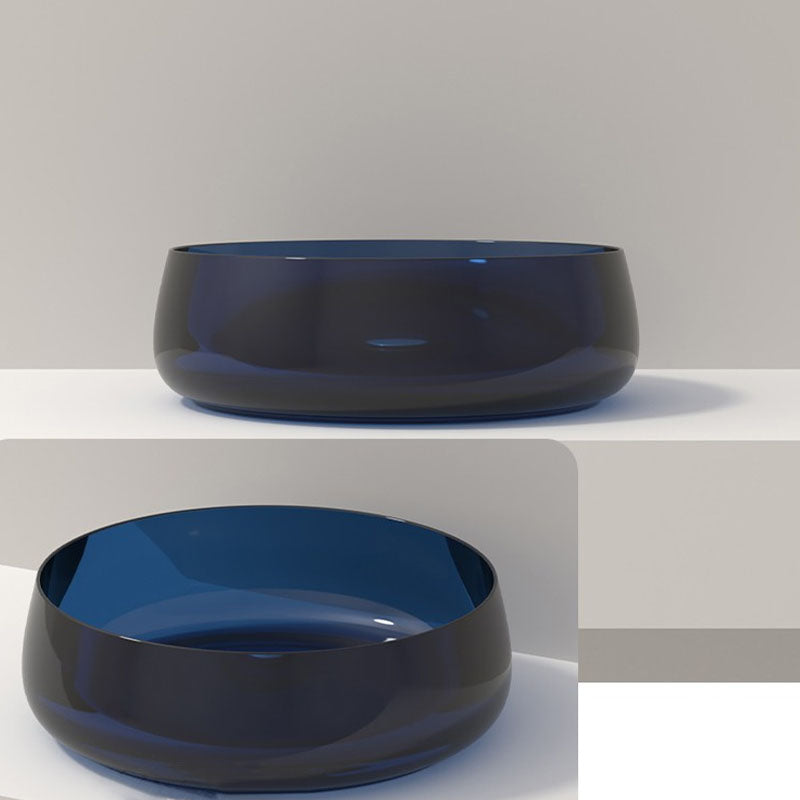 Modern Vessel Bathroom Sink Round with Pop-Up Drain Vessel Sink(Not Included Faucet)