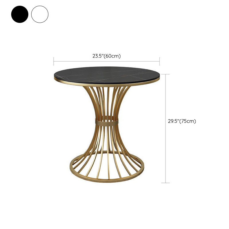 Matte Finish Stone Top Dinette Table for Home Traditional Luxury Round Dining Table