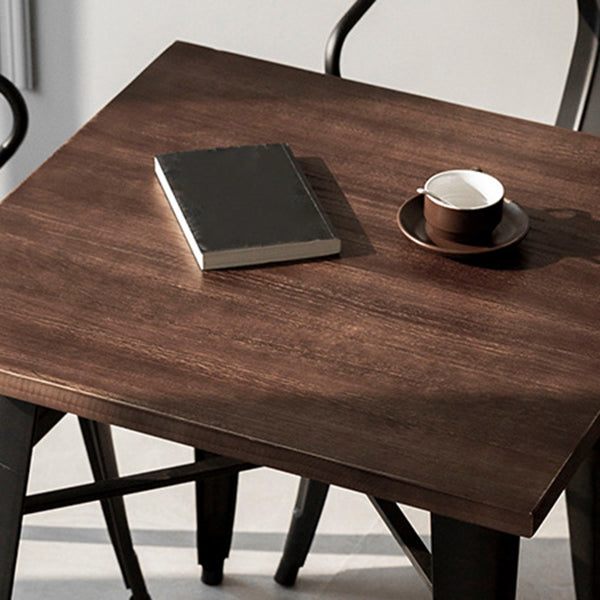 Industrial 4 Legs Pedestal Dining Table Pine Table for Dining Room