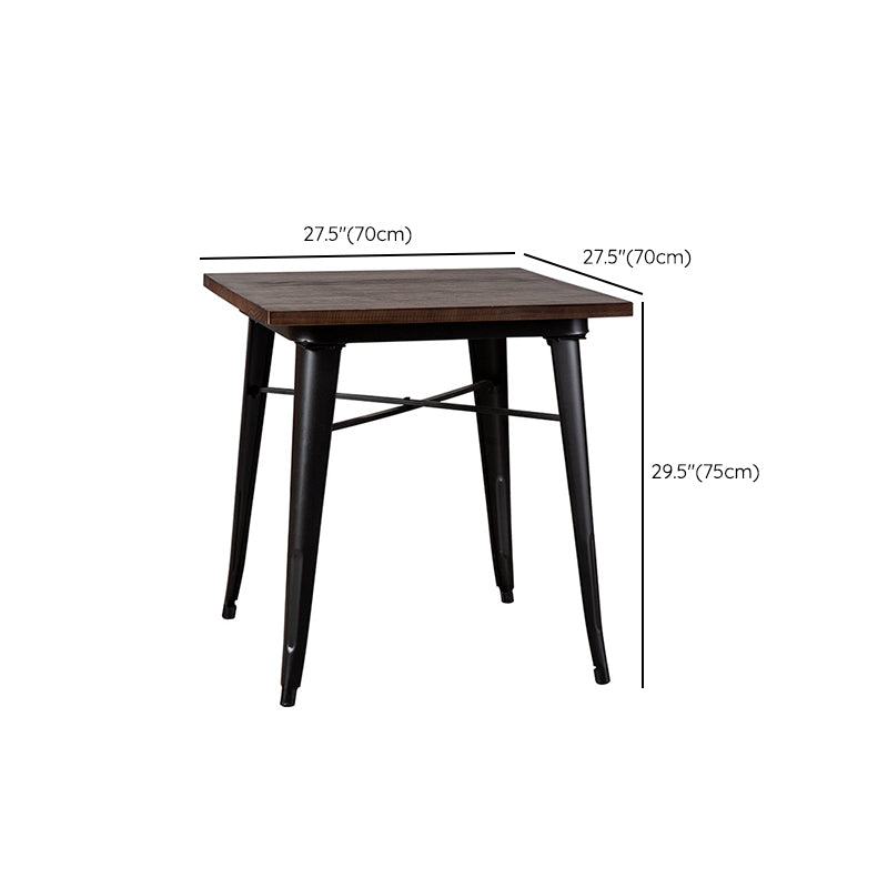 Industrial 4 Legs Pedestal Dining Table Pine Table for Dining Room