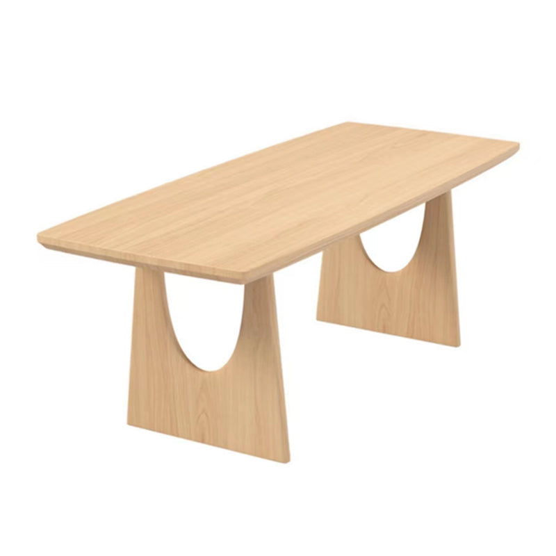 Industrial Double Pedestal Dining Table Pine Wood Table for Dining Room Cafe
