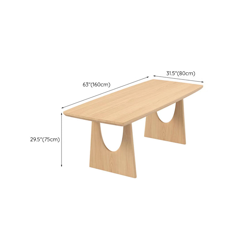 Industrial Double Pedestal Dining Table Pine Wood Table for Dining Room Cafe