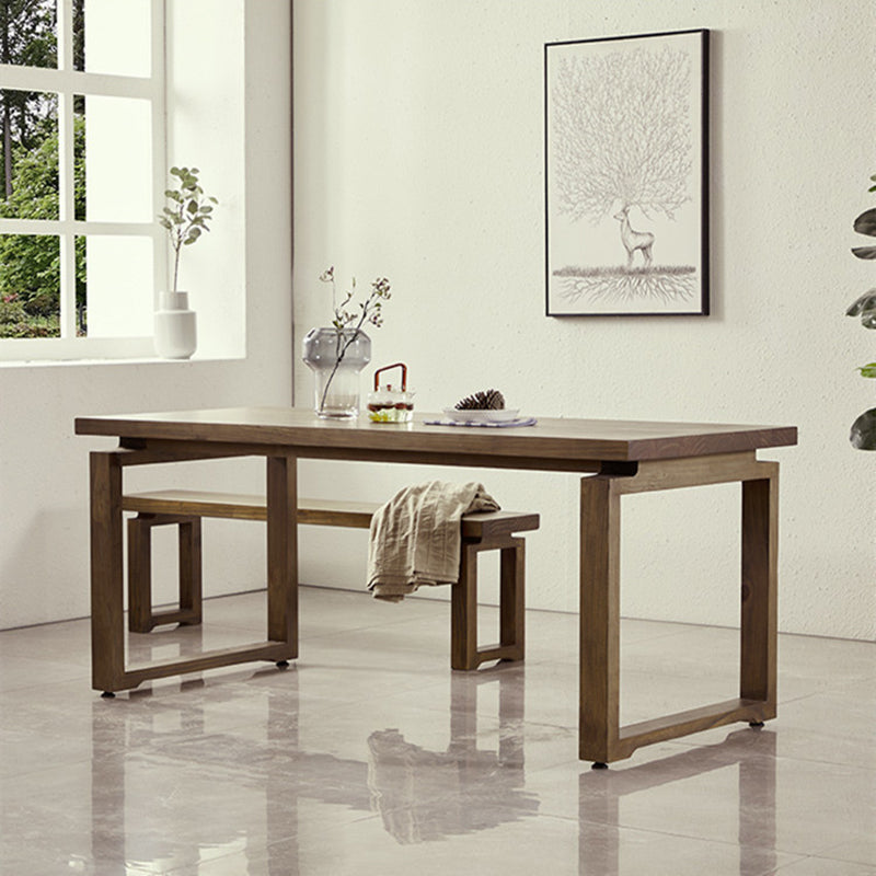 Industrial Double Pedestal Dining Table Pine Wood Table for Cafe Dining Room
