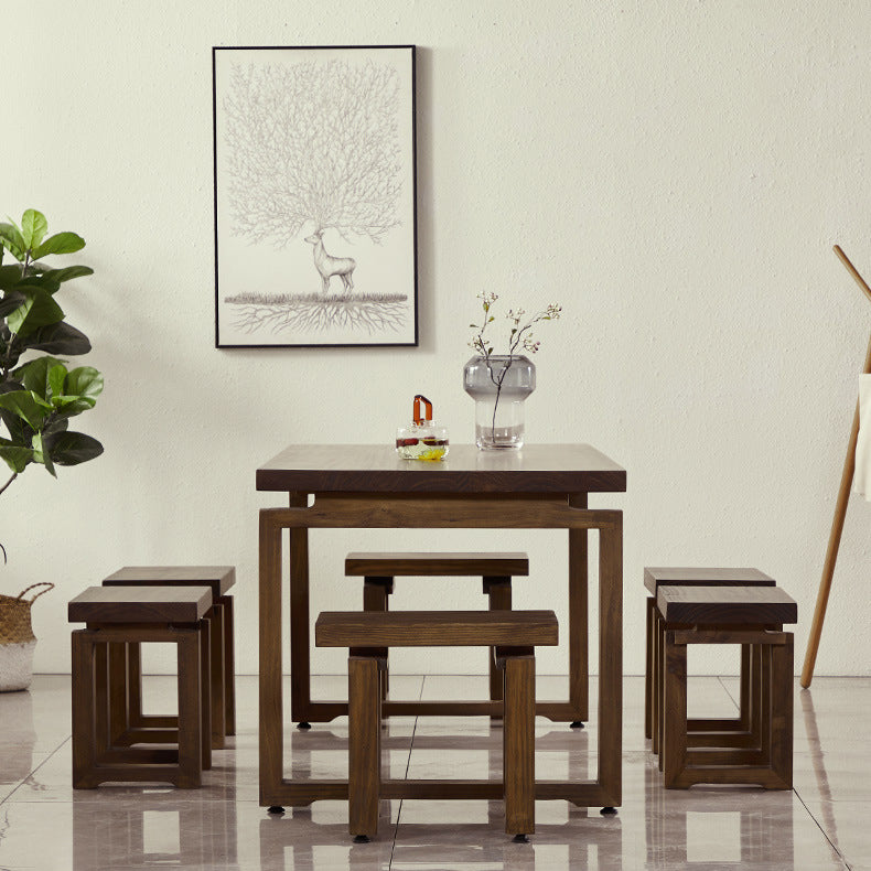 Industrial Double Pedestal Dining Table Pine Wood Table for Cafe Dining Room