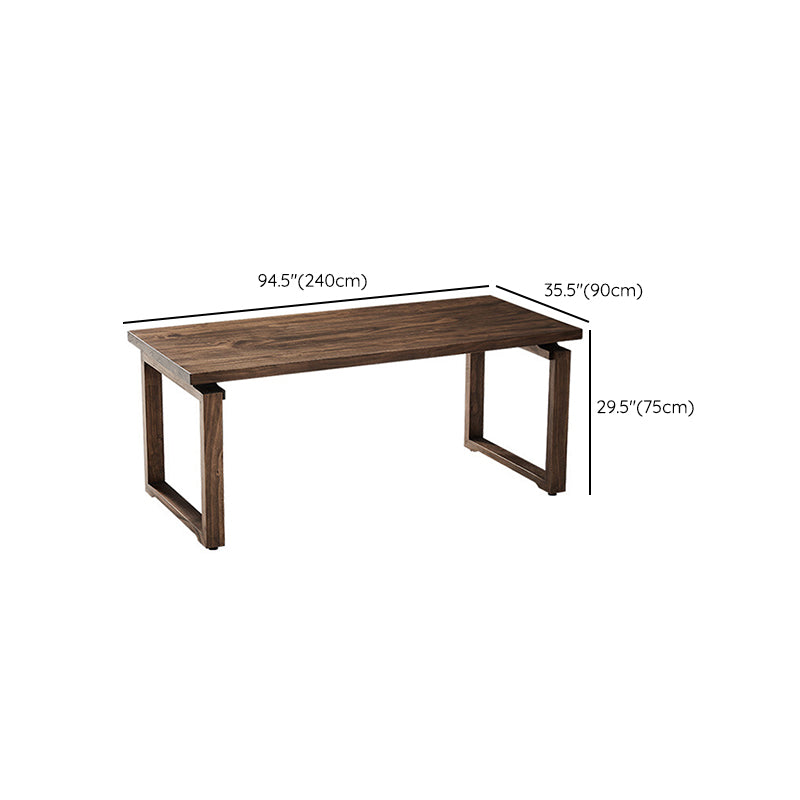 Industrial Double Pedestal Dining Table Pine Wood Table for Cafe Dining Room