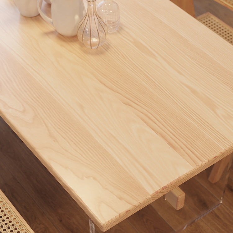Industrial Trestle Dining Table Pine Wood Table for Dining Room