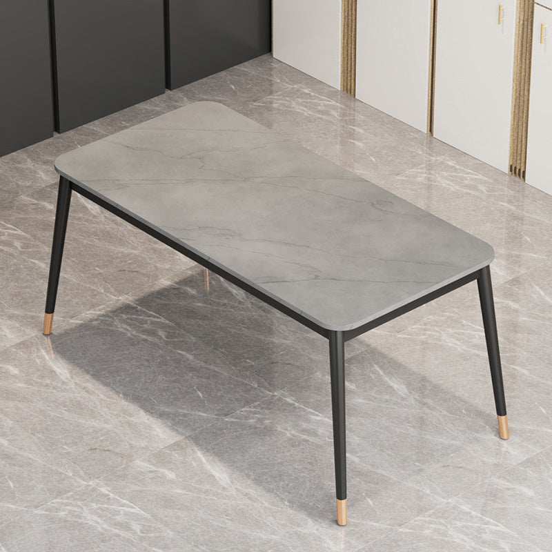 Medieval Modern Stone Dining Table with 4 Legs Pedestal Table for Dining Room