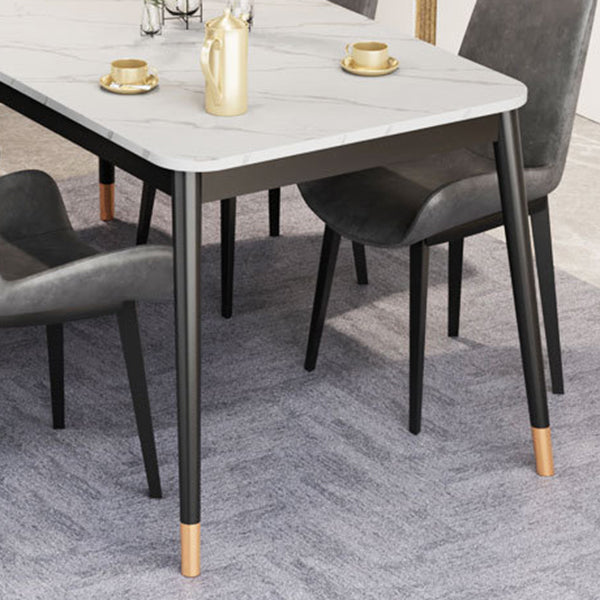 Medieval Modern Stone Dining Table with 4 Legs Pedestal Table for Dining Room