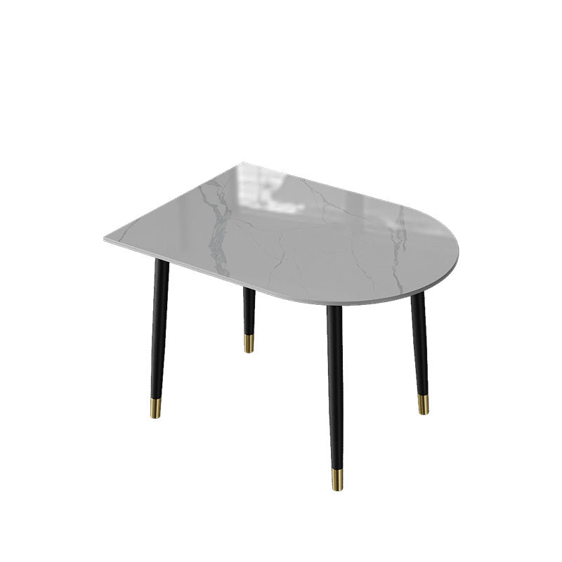 Black Base Dining Table Modern Stone Table for Kitchen Dining Room