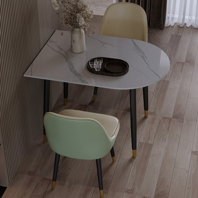 Black Base Dining Table Modern Stone Table for Kitchen Dining Room