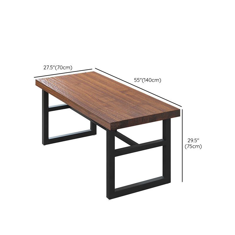 Industrial Rectangle Dining Table Wooden Table with Metal Base for Home Use