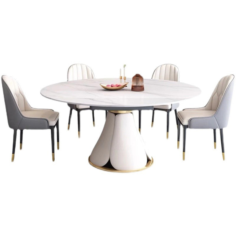 Modern Scalable White Dining Table Stone Table for Dining Room
