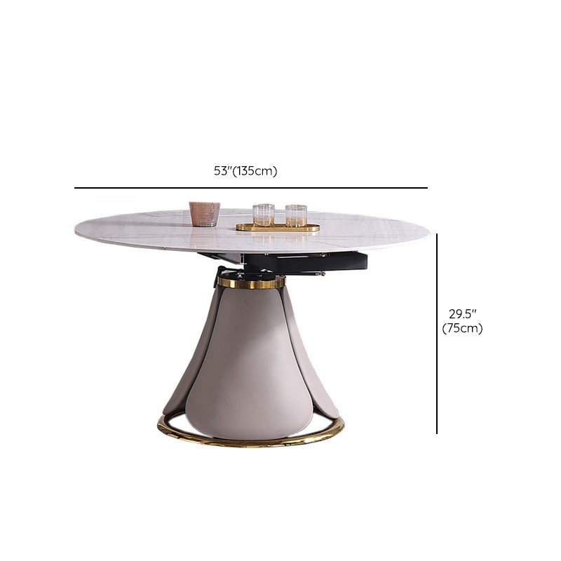 Modern Scalable White Dining Table Stone Table for Dining Room