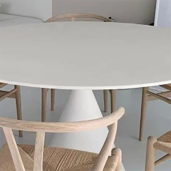 Contemporary Round Dining Table Sintered Stone Table with Metal Leg for Home Use