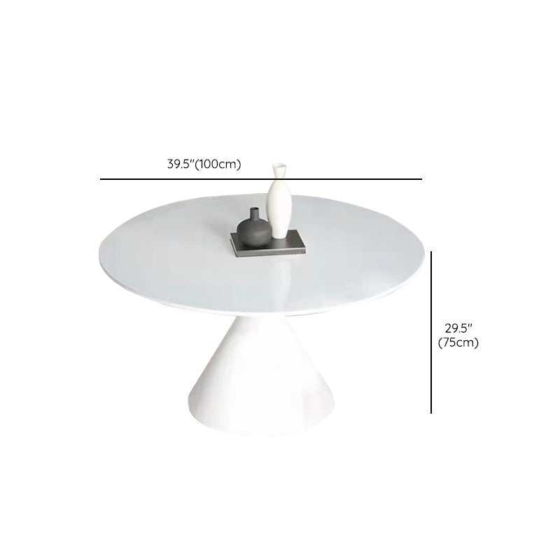 Contemporary Round Dining Table Sintered Stone Table with Metal Leg for Home Use