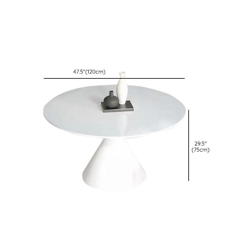Contemporary Round Dining Table Sintered Stone Table with Metal Leg for Home Use