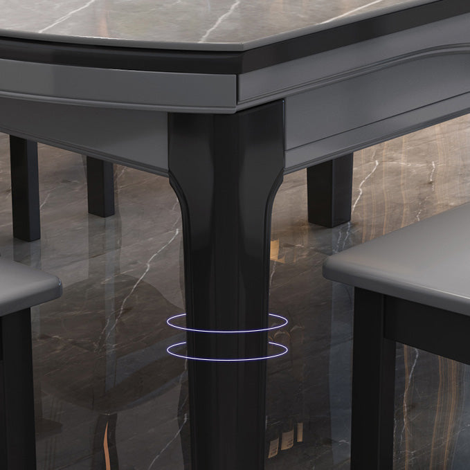 Modern Scalable Stone Dining Table 4 Legs Table for Dining Room