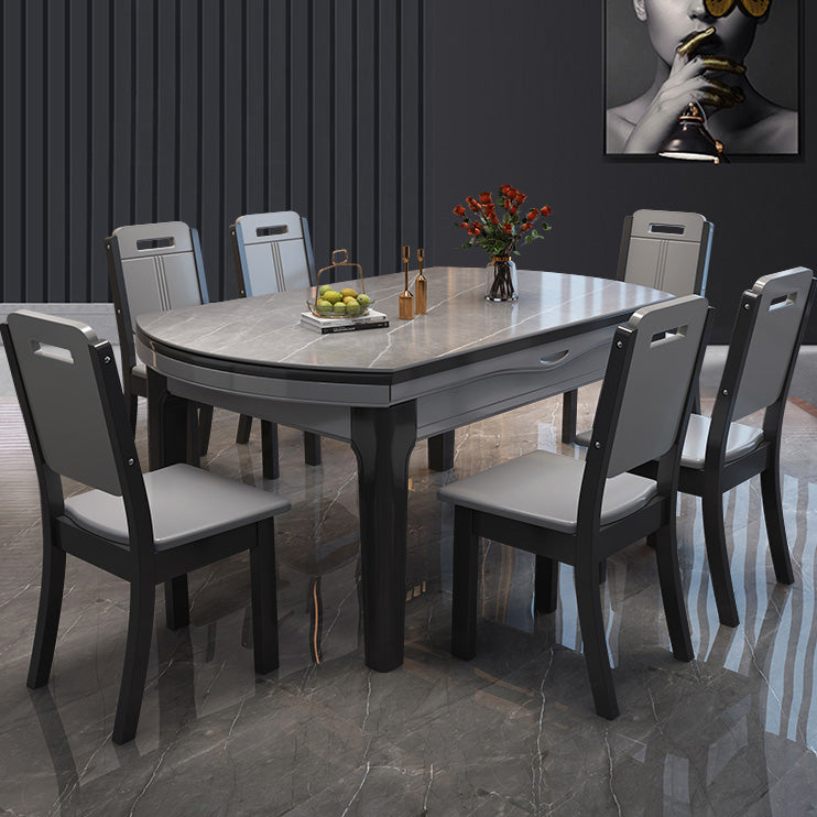 Modern Scalable Stone Dining Table 4 Legs Table for Dining Room