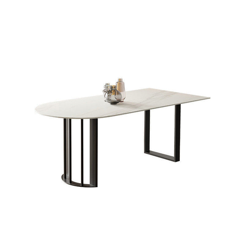 Modern Dining Table Sintered Stone Table with Metal Legs for Home Use