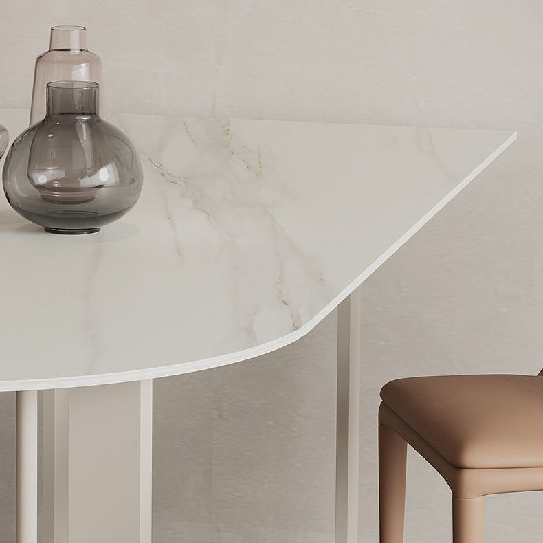 Modern Dining Table Sintered Stone Table with Metal Legs for Home Use