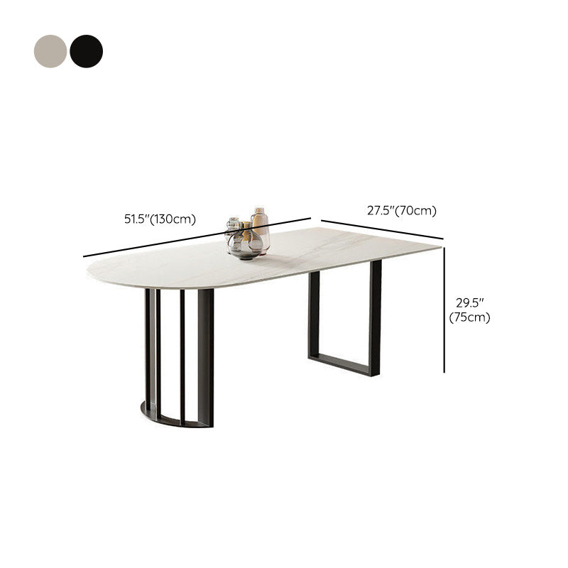 Modern Dining Table Sintered Stone Table with Metal Legs for Home Use