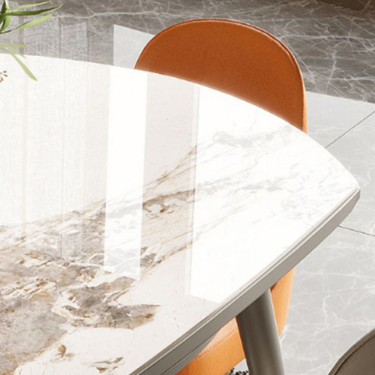 Modern Round Dining Table Sintered Stone Table with Wood Legs for Home Use