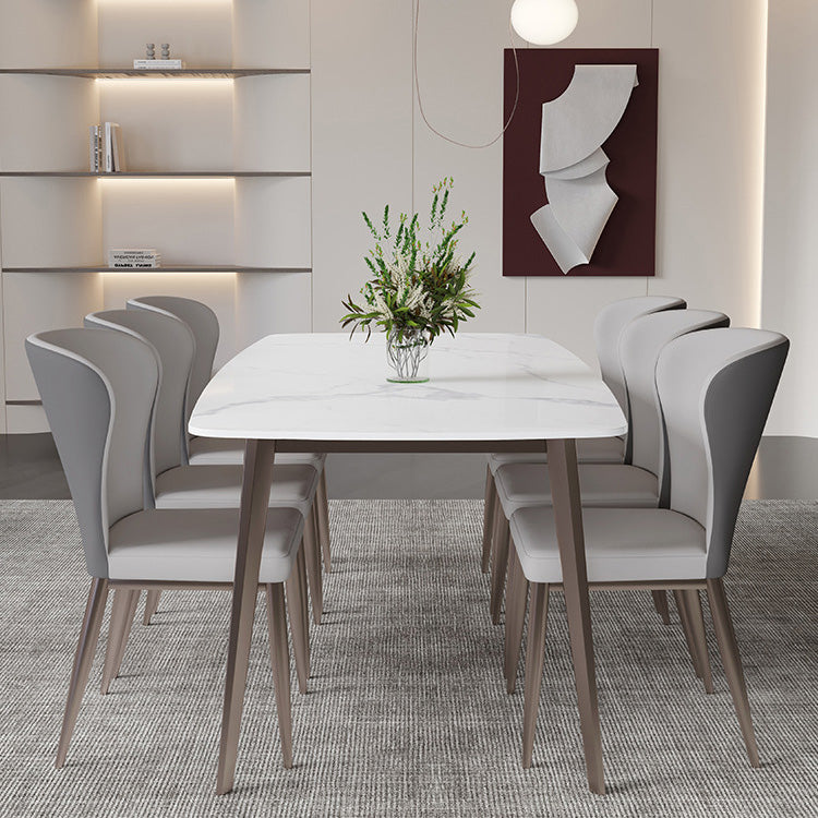 Glam Dining Table Sintered Stone Table with Metal Legs for Home Use