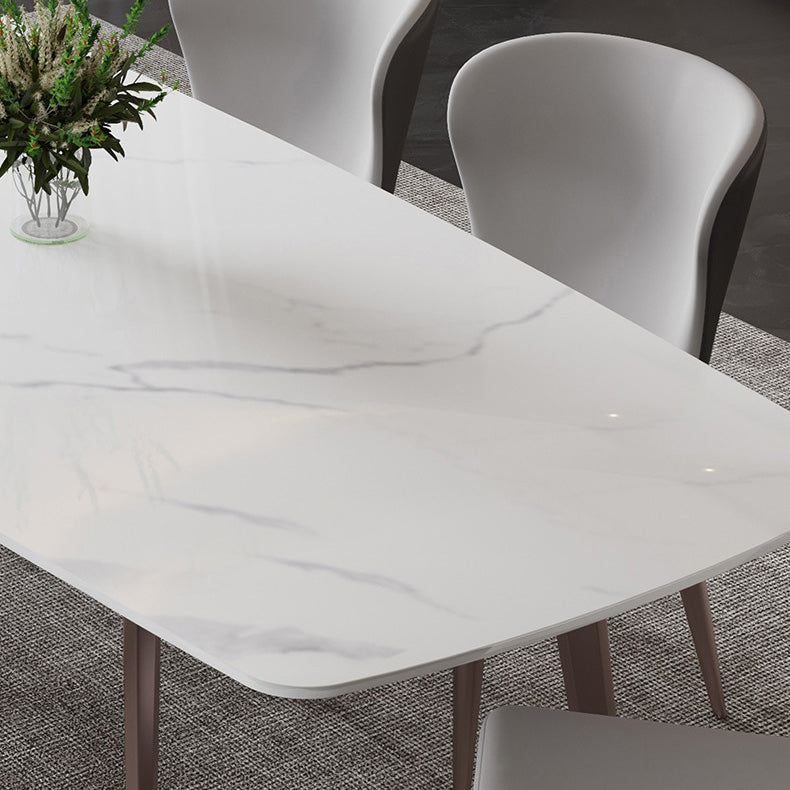 Glam Dining Table Sintered Stone Table with Metal Legs for Home Use