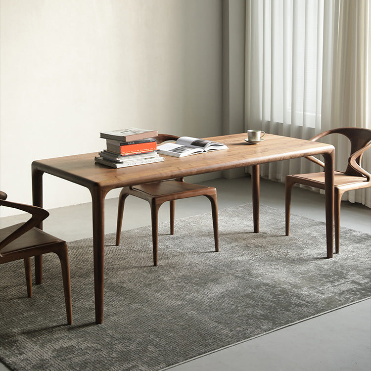 Industrial Dining Table Rectangular Table with Wooden Legs for Home Use