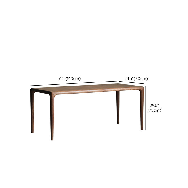 Industrial Dining Table Rectangular Table with Wooden Legs for Home Use