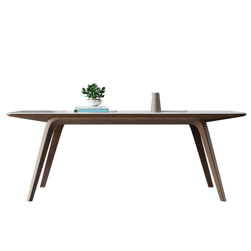 Modern Stone Rectangle Dining Table 4 Legs Table for Kitchen