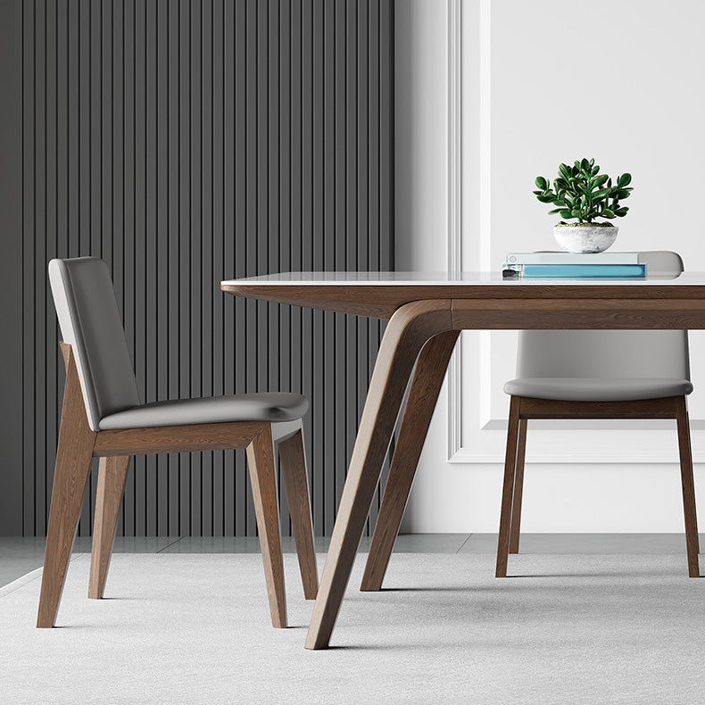 Modern Stone Rectangle Dining Table 4 Legs Table for Kitchen