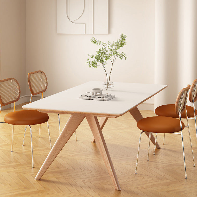 Modern Style Dining Table Stone 4 Legs Table for Dining Room