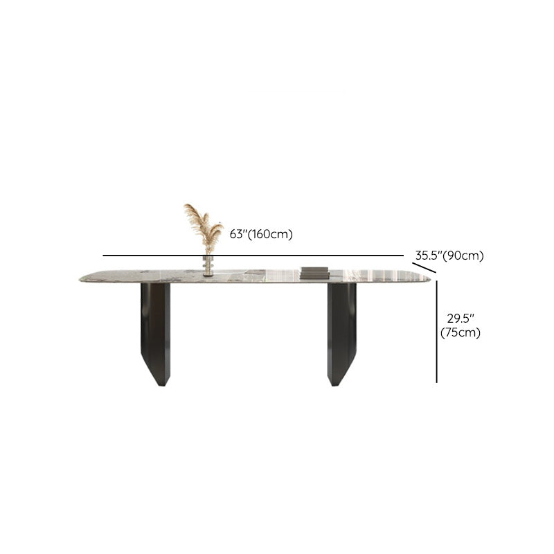 Modern Stone Dining Table Rectangle Table for Dining Room Kitchen