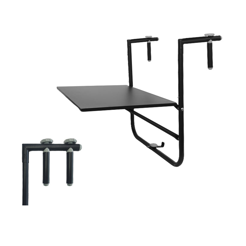 Black Iron Balcony Table 27.55" High Rectangle Water Resistant Table