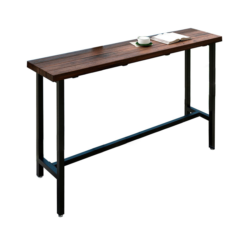 Solid Wood Bar Table 41.33" High Brown Water Resistant Table